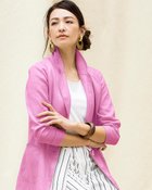 【ドゥクラッセ/DoCLASSE】の21番リネン・異素材切替ジャケット ライラック|ID: prp329100003116999 ipo3291000000028258343