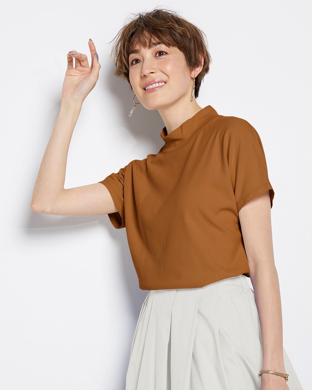 【ドゥクラッセ/DoCLASSE】のハイカウントコットン・半袖ハイネック 人気、トレンドファッション・服の通販 founy(ファニー)  ファッション Fashion レディースファッション Fashion for Women トップス・カットソー Cut & Sew Tops シャツ・ブラウス・オフィスカジュアル Elegant Blouses & Button-Ups ロングTシャツ・Tシャツ Longline T-Shirts & Tees カットソー・ベーシックTシャツ Cut-and-Sewn Tops / Stretch Tees & Basics なめらか Smooth, Silky Texture インナー Innerwear カットソー Cut and Sewn Top ジャケット Jacket, Outerwear ハイネック High Neck, Mock Neck 半袖 Short Sleeve, Half Sleeve  other-1|ID: prp329100003117001 ipo3291000000033530076