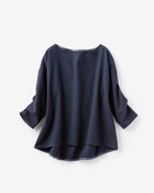 【ドゥクラッセ/DoCLASSE】のウールタッチ・フォルムブラウス ネイビーストライプ|ID: prp329100003117032 ipo3291000000035798277