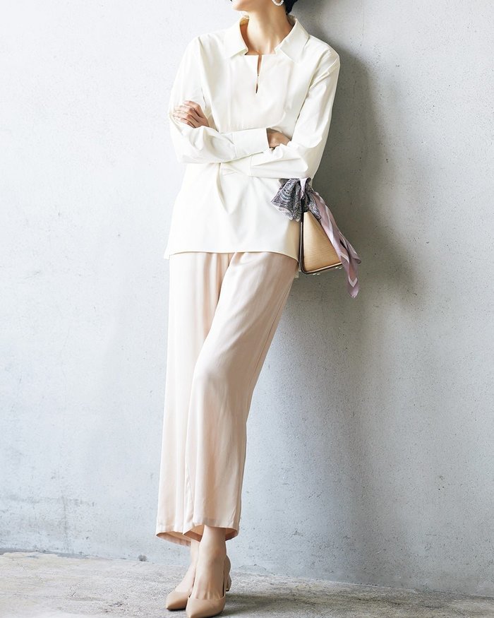 【ドゥクラッセ/DoCLASSE】の立体フレア・スキッパーシャツ インテリア・キッズ・メンズ・レディースファッション・服の通販 founy(ファニー) https://founy.com/ ファッション Fashion レディースファッション Fashion for Women トップス・カットソー Cut & Sew Tops シャツ・ブラウス・オフィスカジュアル Elegant Blouses & Button-Ups スキッパー Skipper, Open Collar ストレッチ Stretch, Stretchy Fabric チュニック Tunic, Long Top フレア Flare, Flared ヨーク Yoke, Yoke Design |ID: prp329100003117043 ipo3291000000035990972