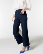 【ドゥクラッセ/DoCLASSE】のシルクライクジョーゼット・カーゴパンツ ミッドナイトブルー|ID: prp329100003117136 ipo3291000000028258141