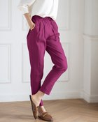 【ドゥクラッセ/DoCLASSE】のストレッチリネン・イージーテーパード パープル|ID: prp329100003117142 ipo3291000000035794331