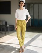 【ドゥクラッセ/DoCLASSE】のストレッチリネン・イージーテーパード マスタード|ID: prp329100003117142 ipo3291000000035794335