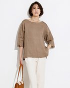 【ドゥクラッセ/DoCLASSE】の21番リネン・ラインレースブラウス ライトブラウン|ID: prp329100003117148 ipo3291000000035990956