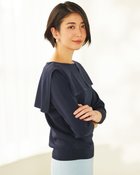 【ドゥクラッセ/DoCLASSE】の総針編み・スクエアカラーニット ミッドナイトブルー|ID: prp329100003117169 ipo3291000000028257958
