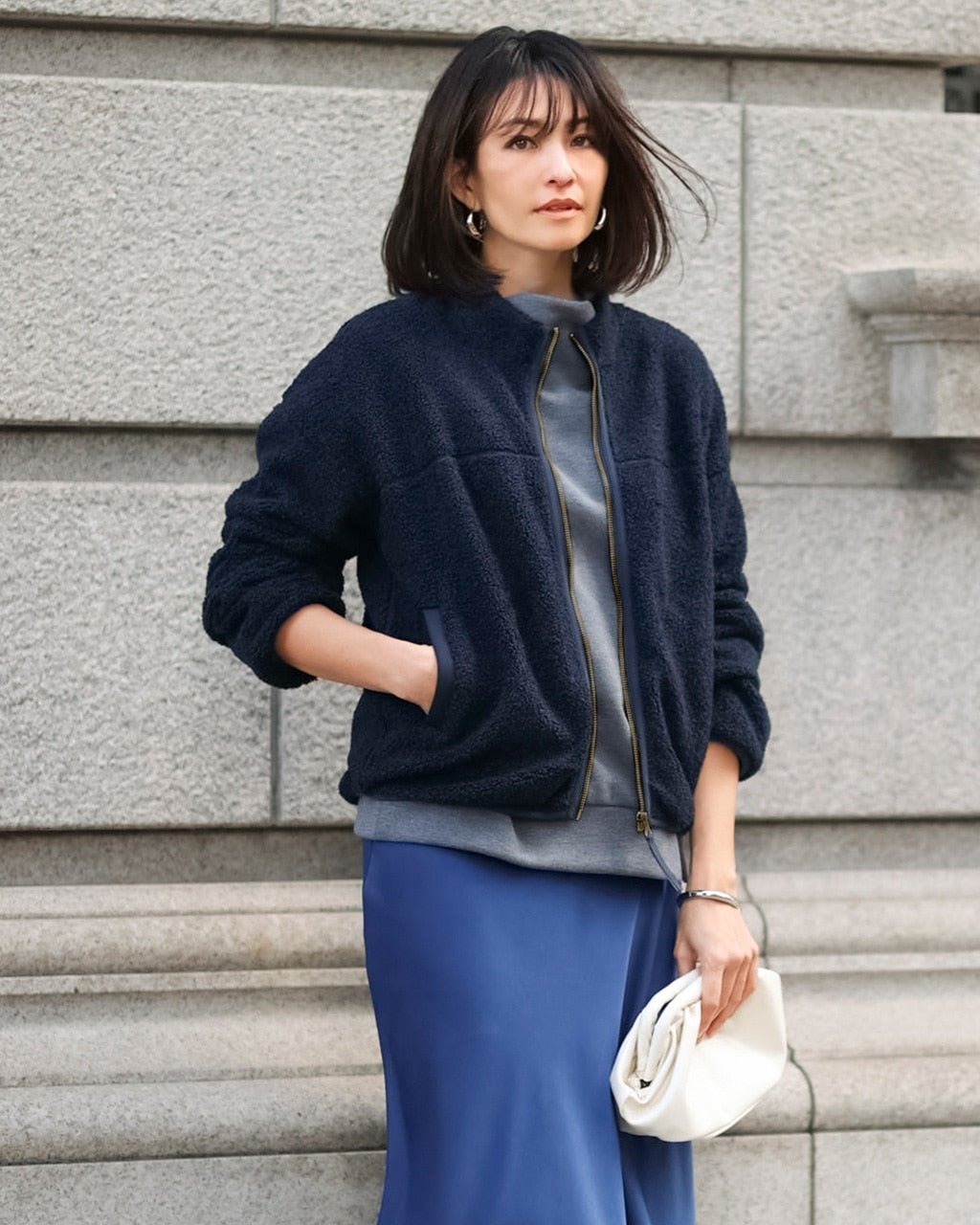 【ドゥクラッセ/DoCLASSE】のスマートボア・スタンドカラージャケット インテリア・キッズ・メンズ・レディースファッション・服の通販 founy(ファニー) 　ファッション　Fashion　レディースファッション　Fashion for Women　アウター　Coat / Outerwear Collection　レディースジャケット・軽アウター　Jackets　なめらか　Smooth, Silky Texture　ショート　Short, Short Length　ジャケット　Jacket, Outerwear　スタンド　Stand Collar, Upright Stand　スマート　Smart, Elegant　人気　Popular, Best Seller　ネイビー|ID: prp329100003117180 ipo3291000000028257971