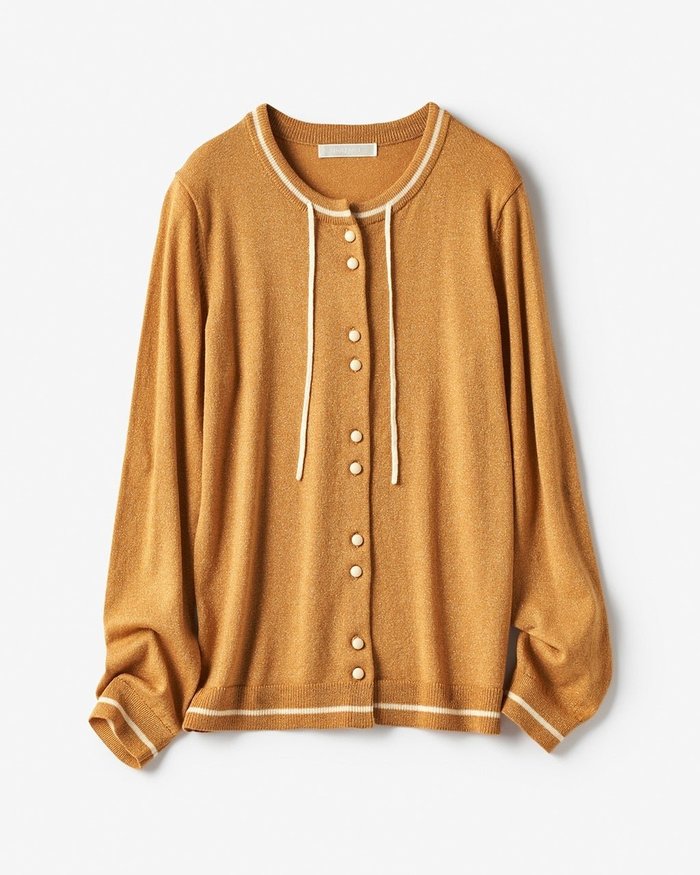 【ドゥクラッセ/DoCLASSE】のスパークルニット・リボン付きカーディガン インテリア・キッズ・メンズ・レディースファッション・服の通販 founy(ファニー) https://founy.com/ ファッション Fashion レディースファッション Fashion for Women トップス・カットソー Cut & Sew Tops ニット Knit Tops & Sweaters カーディガン・羽織り Layered Style Cardigans カーディガン Cardigan, Knitwear シンプル Simple, Minimal リボン Ribbon, Bow |ID: prp329100003117189 ipo3291000000035014040