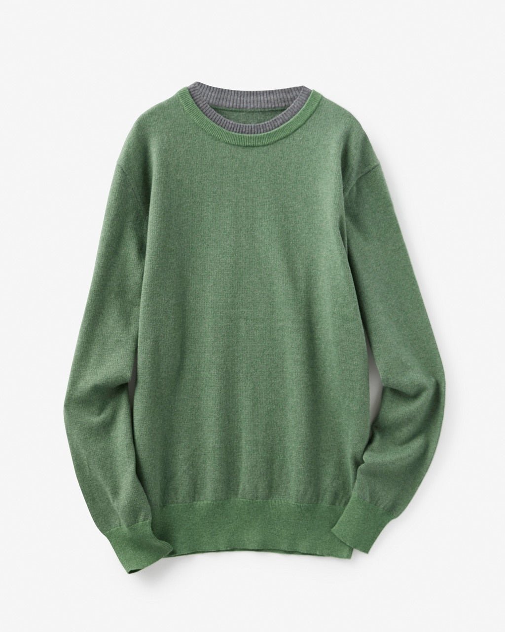 【ドゥクラッセ/DoCLASSE / MEN】のクルーネックレイヤードセーター インテリア・キッズ・メンズ・レディースファッション・服の通販 founy(ファニー) 　ファッション　Fashion　メンズファッション　Fashion for Men　インナー　Innerwear　セーター　Sweater, Knitwear　ダブル　Double, Double-Breasted　メンズ　Men's, Menswear　秋　Autumn　グリーン|ID: prp329100003117225 ipo3291000000028258045