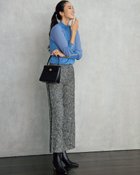 【ドゥクラッセ/DoCLASSE】のネップツイル・サイドラインワイドパンツ ネイビーパターン|ID: prp329100003117229 ipo3291000000028258047