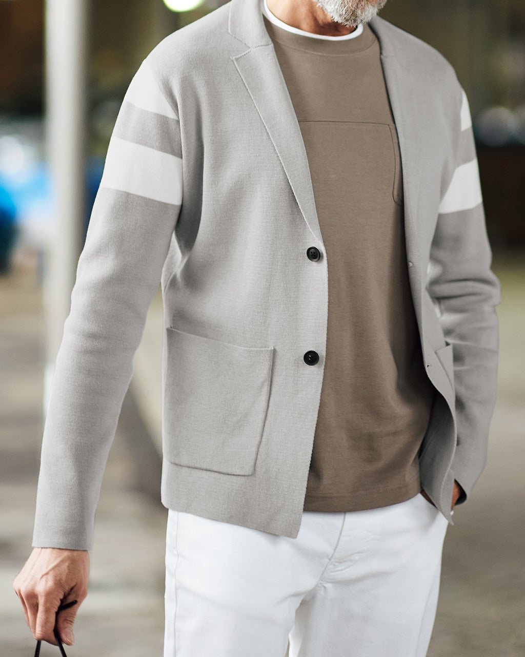 【ドゥクラッセ/DoCLASSE / MEN】のミラノリブクラブハウスジャケット インテリア・キッズ・メンズ・レディースファッション・服の通販 founy(ファニー) 　ファッション　Fashion　メンズファッション　Fashion for Men　イタリア　Italy　カーディガン　Cardigan, Knitwear　ゴルフ　Golf　ジャケット　Jacket, Outerwear　ポケット　Pocket, Pocket Detail　ミラノ　Milano Style, Italian-Inspired　ミラノリブ　Milano Rib, Milano Stitch　メンズ　Men's, Menswear　エレガント 上品　Elegant　ライトグレー|ID: prp329100003117367 ipo3291000000028257776