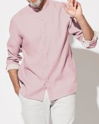 【ドゥクラッセ/DoCLASSE / MEN】のWガーゼ・バンドカラーストライプシャツ 人気、トレンドファッション・服の通販 founy(ファニー) ファッション Fashion メンズファッション MEN ジャケット Jacket メンズ Mens thumbnail ピンクストライプ|ID: prp329100003117375 ipo3291000000028257786