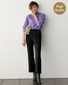 【ドゥクラッセ/DoCLASSE】のウール混ダブルクロス・フレアパンツ ブラック|ID: prp329100003117391 ipo3291000000028257671