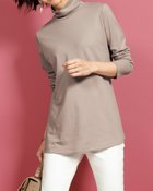 【ドゥクラッセ/DoCLASSE】の超長綿ハイネック・Aライントップス グレーベージュ|ID: prp329100003117421 ipo3291000000035798554