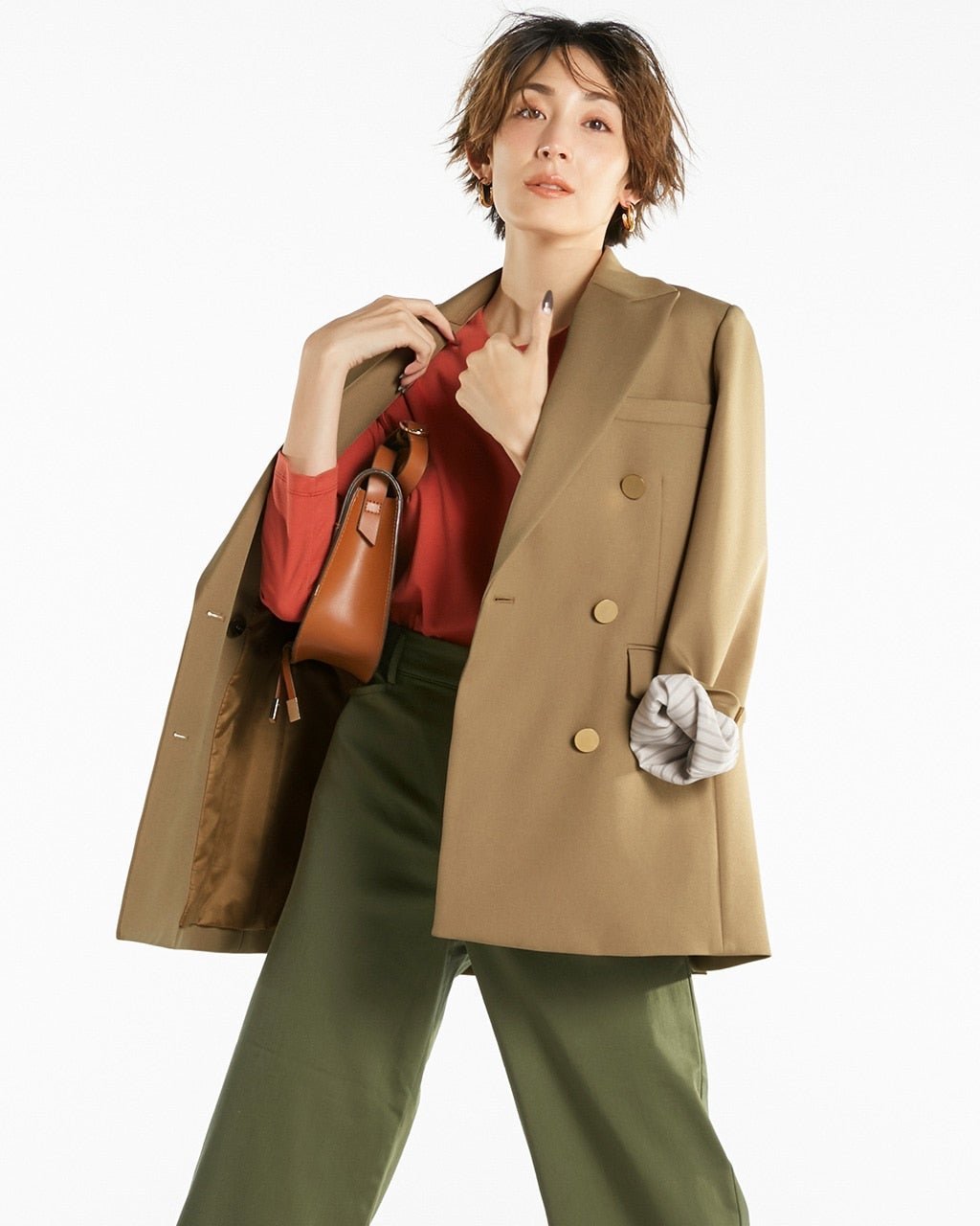 【ドゥクラッセ/DoCLASSE】の二重織りツイル・ラペルジャケット インテリア・キッズ・メンズ・レディースファッション・服の通販 founy(ファニー) 　ファッション　Fashion　レディースファッション　Fashion for Women　アウター　Coat / Outerwear Collection　レディースジャケット・軽アウター　Jackets　おすすめ　Recommended / Our Picks　ジャケット　Jacket, Outerwear　ダブル　Double, Double-Breasted　ツイル　Twist, Twisted Detail　トレンド　Trend, Trending Now　今季　This Season, Current Season　キャメル|ID: prp329100003117472 ipo3291000000028257611