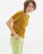 【ドゥクラッセ/DoCLASSE】のリボンヤーン・ショートスリーブニット イエロー|ID: prp329100003117513 ipo3291000000028257658