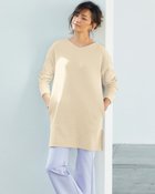 【ドゥクラッセ/DoCLASSE】のハニカムワッフル・浅Vネックチュニック ベージュ|ID: prp329100003117581 ipo3291000000035795413