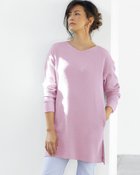 【ドゥクラッセ/DoCLASSE】のハニカムワッフル・浅Vネックチュニック ラベンダー|ID: prp329100003117581 ipo3291000000035795416