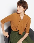 【ドゥクラッセ/DoCLASSE】のハイカウントコットン・ボウタイトップス キャメル|ID: prp329100003117617 ipo3291000000028257269