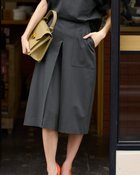 【ドゥクラッセ/DoCLASSE】のシルキーポンチ・タックプリーツパンツ チャコール|ID: prp329100003117628 ipo3291000000028257285