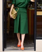【ドゥクラッセ/DoCLASSE】のシルキーポンチ・タックプリーツパンツ グリーン|ID: prp329100003117628 ipo3291000000028257287