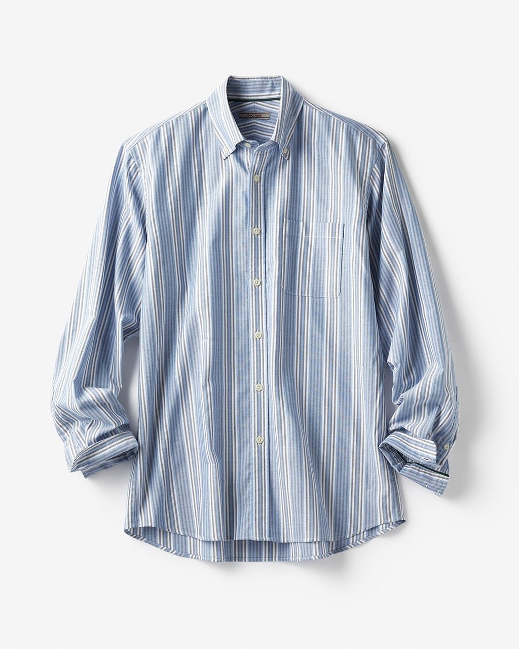 【ドゥクラッセ/DoCLASSE / MEN】のナチュラルオックスシャツ長袖/トールサイズ インテリア・キッズ・メンズ・レディースファッション・服の通販 founy(ファニー) 　ファッション　Fashion　メンズファッション　Fashion for Men　ビジネス 仕事 通勤　Business / Work / Commuting　フィット　Fit, Slim Fit　メンズ　Men's, Menswear　ヨーク　Yoke, Yoke Design　旅行　Travel　長袖　Long Sleeve, Full Sleeve　サックスストライプ|ID: prp329100003117691 ipo3291000000028257213