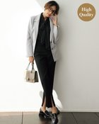 【ドゥクラッセ/DoCLASSE】のウール混ダブルクロス・スリットテーパード ブラック|ID: prp329100003117705 ipo3291000000028257233