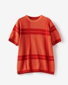 【ドゥクラッセ/DoCLASSE / MEN】のビッグチェック柄半袖ニット オレンジパターン|ID: prp329100003117708 ipo3291000000033592427