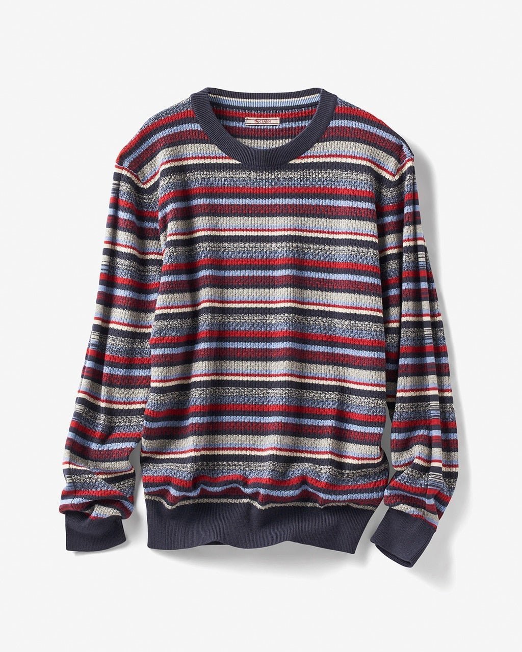 【ドゥクラッセ/DoCLASSE / MEN】のマルチボーダーニット インテリア・キッズ・メンズ・レディースファッション・服の通販 founy(ファニー) 　ファッション　Fashion　メンズファッション　Fashion for Men　セーター　Sweater, Knitwear　ベーシック　Basic, Essential　ボーダー　Border, Stripe　メンズ　Men's, Menswear　無地　Plain, Solid Color　ネイビーパターン|ID: prp329100003117736 ipo3291000000028257151