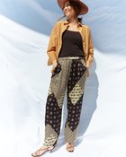 【ドゥクラッセ/DoCLASSE】のドレープサテン・ワイドパンツ ベージュ&times;ブラック|ID: prp329100003117804 ipo3291000000028257068