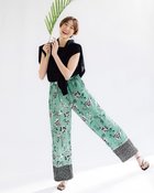 【ドゥクラッセ/DoCLASSE】のドレープサテン・ワイドパンツ グリーン|ID: prp329100003117804 ipo3291000000035893810