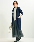 【ドゥクラッセ/DoCLASSE】のイタリア糸・カシミヤ混畦カーディガン ミッドナイトブルー|ID: prp329100003117824 ipo3291000000035893824