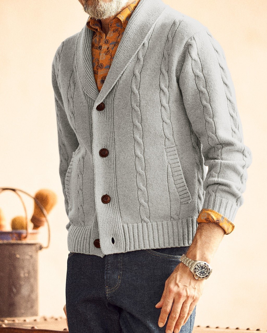 【ドゥクラッセ/DoCLASSE / MEN】のケーブル編みショールカーディガン 人気、トレンドファッション・服の通販 founy(ファニー) 　ファッション　Fashion　メンズファッション　Fashion for Men　カーディガン　Cardigan, Knitwear　ショール　Shawl, Wrap　メンズ　Men's, Menswear　 other-1|ID: prp329100003117855 ipo3291000000028256879
