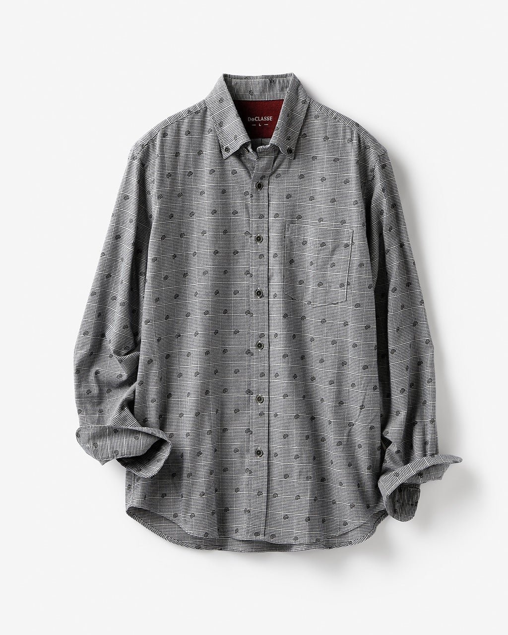 【ドゥクラッセ/DoCLASSE / MEN】のフランネル柄プリントシャツ インテリア・キッズ・メンズ・レディースファッション・服の通販 founy(ファニー) 　ファッション　Fashion　メンズファッション　Fashion for Men　ドレス　Dress, One-Piece　フィット　Fit, Slim Fit　プリント　Print, Printed Pattern　メンズ　Men's, Menswear　人気　Popular, Best Seller　ネイビーパターン2|ID: prp329100003117858 ipo3291000000028256892