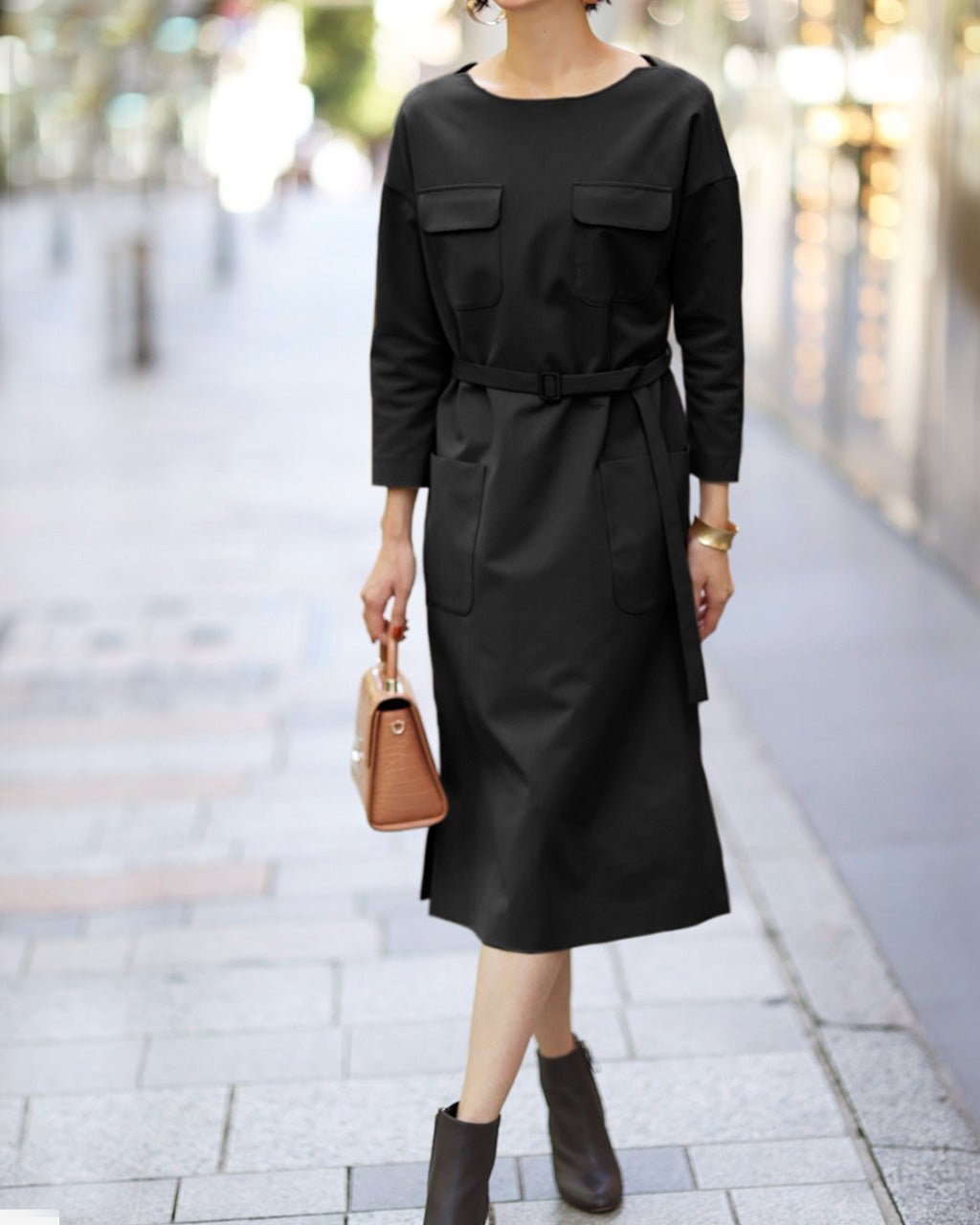 【ドゥクラッセ/DoCLASSE】のウールタッチ・サキソニーワンピース 人気、トレンドファッション・服の通販 founy(ファニー) 　ファッション　Fashion　レディースファッション　Fashion for Women　ワンピース　Dresses　おすすめ　Recommended / Our Picks　クール　Cool, Chic　ストレッチ　Stretch, Stretchy Fabric　ストレート　Straight, Straight Cut　ポケット　Pocket, Pocket Detail　レギンス　Leggings, Stretch Pants　人気　Popular, Best Seller　秋　Autumn　 other-1|ID: prp329100003117882 ipo3291000000035798282