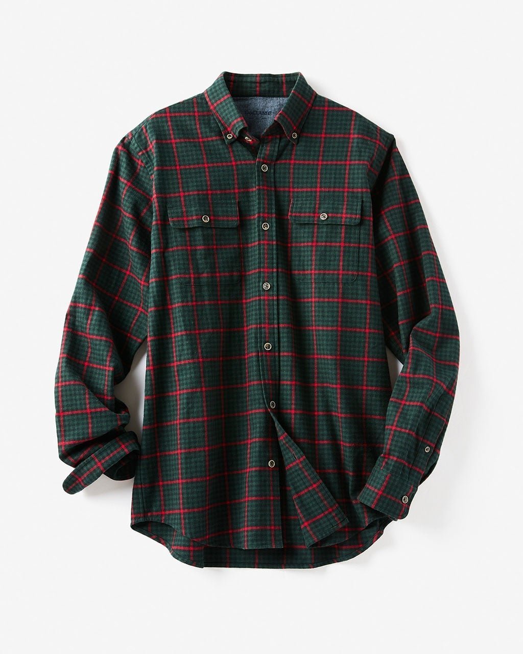 【ドゥクラッセ/DoCLASSE / MEN】のヘビーフランネルシャツ インテリア・キッズ・メンズ・レディースファッション・服の通販 founy(ファニー) 　ファッション　Fashion　メンズファッション　Fashion for Men　ドレス　Dress, One-Piece　フラップ　Flap, Flap Pocket　ポケット　Pocket, Pocket Detail　メンズ　Men's, Menswear　定番　Standard, Basic Item　ダークオリーブ|ID: prp329100003117884 ipo3291000000028256961
