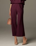 【ドゥクラッセ/DoCLASSE】の総針編み・セミワイドパンツ ボルドー|ID: prp329100003117938 ipo3291000000035795319