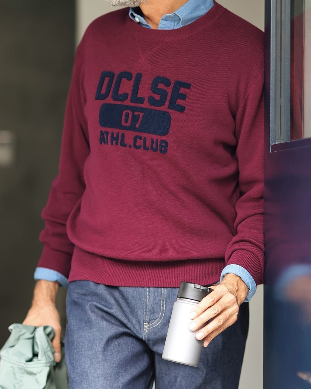 【ドゥクラッセ/DoCLASSE / MEN】のコットンスラブニット/クルーネック インテリア・キッズ・メンズ・レディースファッション・服の通販 founy(ファニー) 　ファッション　Fashion　メンズファッション　Fashion for Men　ゴルフ　Golf　スウェット / スエット　Sweatshirt, Sweatwear　セーター　Sweater, Knitwear　メンズ　Men's, Menswear　ワイン|ID: prp329100003117975 ipo3291000000028256650