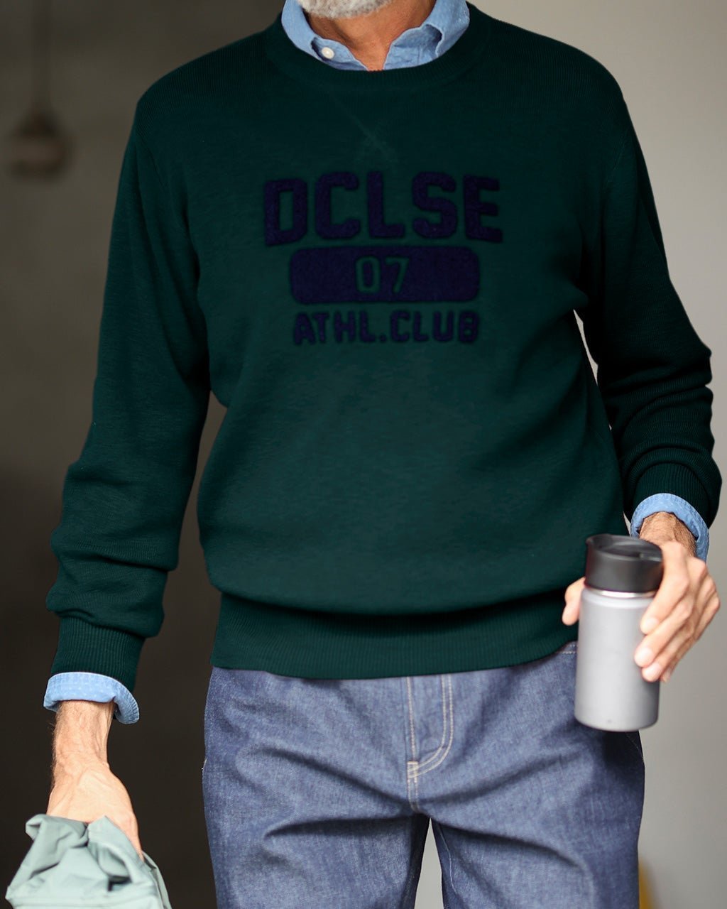【ドゥクラッセ/DoCLASSE / MEN】のコットンスラブニット/クルーネック インテリア・キッズ・メンズ・レディースファッション・服の通販 founy(ファニー) 　ファッション　Fashion　メンズファッション　Fashion for Men　ゴルフ　Golf　スウェット / スエット　Sweatshirt, Sweatwear　セーター　Sweater, Knitwear　メンズ　Men's, Menswear　ブルーグリーン|ID: prp329100003117975 ipo3291000000035796753