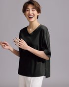 【ドゥクラッセ/DoCLASSE】の抜け感Vネック/5分袖・ドゥクラッセTシャツ ブラック|ID: prp329100003118004 ipo3291000000028256508