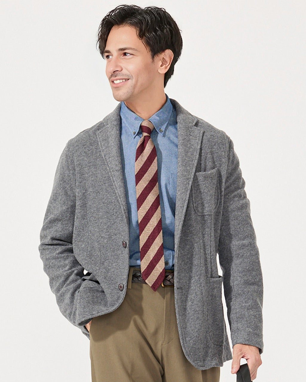 【ドゥクラッセ/DoCLASSE / MEN】のウールブークレジャケット インテリア・キッズ・メンズ・レディースファッション・服の通販 founy(ファニー) 　ファッション　Fashion　メンズファッション　Fashion for Men　ジャケット　Jacket, Outerwear　ベスト　Vest, Waistcoat　ポケット　Pocket, Pocket Detail　メンズ　Men's, Menswear　秋　Autumn　グレー|ID: prp329100003118025 ipo3291000000035798777