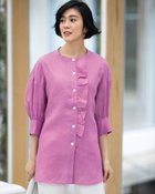 【ドゥクラッセ/DoCLASSE】の21番リネン・センターフリルブラウス ライラック|ID: prp329100003118071 ipo3291000000035798244