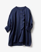 【ドゥクラッセ/DoCLASSE】の21番リネン・センターフリルブラウス ミッドナイトブルー|ID: prp329100003118071 ipo3291000000035798253