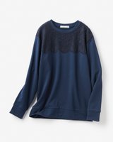 【ドゥクラッセ/DoCLASSE】の裏毛コットン・レースコンビトップス 人気、トレンドファッション・服の通販 founy(ファニー) ファッション Fashion レディースファッション WOMEN トップス・カットソー Tops/Tshirt ニット Knit Tops スウェット Sweat セーター Sweater デニム Denim ラッセル Russell レース Race ロング Long エレガント 上品 Elegant |ID:prp329100003118073