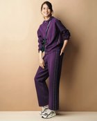 【ドゥクラッセ/DoCLASSE】のジャカード編み・ワイドパンツ パープル|ID: prp329100003118089 ipo3291000000028256275