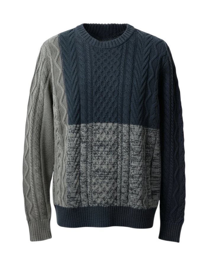 【ドゥクラッセ/DoCLASSE / MEN】のパネルケーブルPO インテリア・キッズ・メンズ・レディースファッション・服の通販 founy(ファニー) https://founy.com/ ファッション Fashion メンズファッション Fashion for Men セーター Sweater, Knitwear ブロッキング Color Blocking, Panel Design メンズ Men's, Menswear エレガント 上品 Elegant 冬 Winter / This Winter |ID: prp329100003118116 ipo3291000000035800354