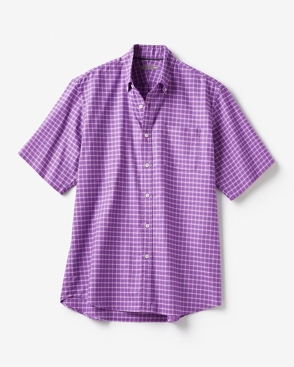 【ドゥクラッセ/DoCLASSE / MEN】のナチュラルオックスシャツ半袖 インテリア・キッズ・メンズ・レディースファッション・服の通販 founy(ファニー) 　ファッション　Fashion　メンズファッション　Fashion for Men　フィット　Fit, Slim Fit　メンズ　Men's, Menswear　ヨーク　Yoke, Yoke Design　人気　Popular, Best Seller　半袖　Short Sleeve, Half Sleeve　パープルチェック|ID: prp329100003118119 ipo3291000000028256332