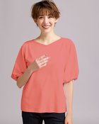 【ドゥクラッセ/DoCLASSE】の浅Vネック/ランタンスリーブ・ドゥクラッセTシャツ コーラル|ID: prp329100003118219 ipo3291000000028254333