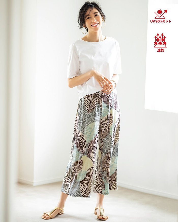 【ドゥクラッセ/DoCLASSE】のUVスラブ・ガウチョパンツ インテリア・キッズ・メンズ・レディースファッション・服の通販 founy(ファニー) https://founy.com/ ファッション Fashion レディースファッション Fashion for Women パンツ Pants & Trousers 春 Spring カットソー Cut and Sewn Top トレンド Trend, Trending Now 定番 Standard, Basic Item フィット Fit, Slim Fit ボタニカル Botanical, Floral Pattern モノトーン Monotone, Black and White リーフ Leaf, Botanical Leaf S/S・春夏 SS, Spring/Summer, Warm Season お家時間・ステイホーム Stay Home / At Home 夏 Summer |ID: prp329100003118312 ipo3291000000036008684