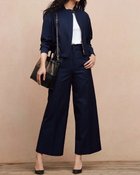 【ドゥクラッセ/DoCLASSE】のコットンギャバジン・スタンドジャケット ミッドナイトブルー|ID: prp329100003118331 ipo3291000000035796806