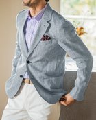 【ドゥクラッセ/DoCLASSE / MEN】のピュアリネンジャケット/レギュラーFIT ブルー千鳥|ID: prp329100003118432 ipo3291000000033592398